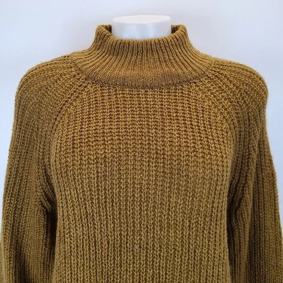 Cupcakes and Cashmere Griffith Vintage Gold Green Chunky Knit Sweater Small - Picture 4 of 15